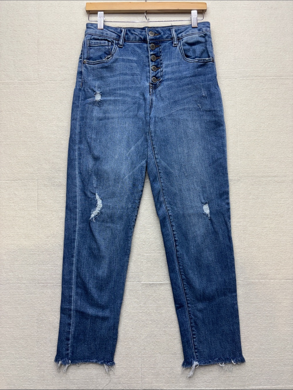 Risen | 7 28 High-Rise Distressed Women’s Jeans - Blue